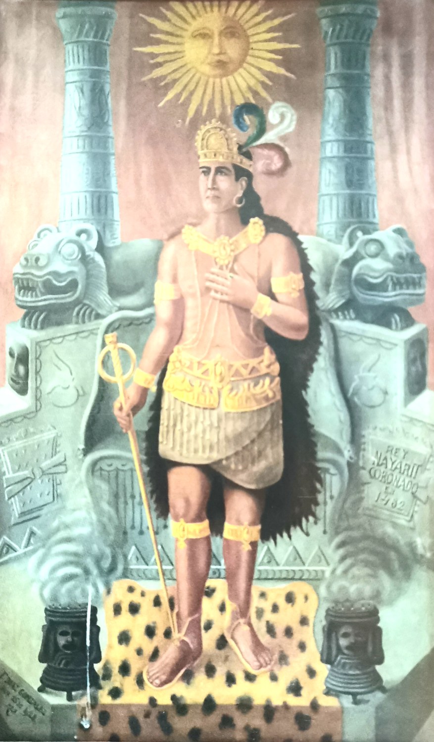 Óleo que representa al Rey Nayar o Nayarit, de Francisco Díaz González, 1928. Congreso del Estado de Nayarit Óleo que representa al Rey Nayar o Nayarit, de Francisco Díaz González, 1928. Congreso del Estado de Nayarit